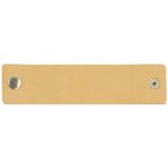 Leren label 12x3cm met drukknoop