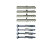 4x schroef en 4x plug