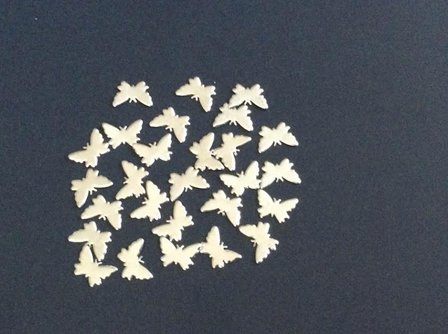 Nailheads silver vlindertjes  +/-  25 stuks