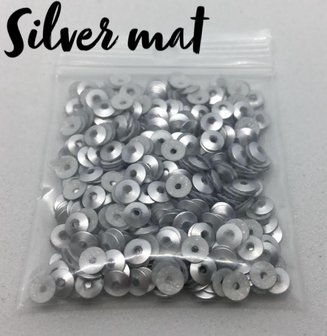 Silver mat hotfix pailletten 3mm