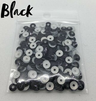 Black hotfix pailletten 4mm