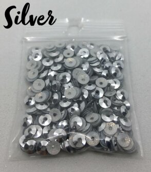 Silver hotfix pailletten 4mm