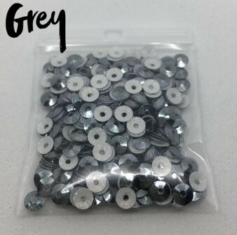 Grey hotfix pailletten 4mm