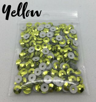 Yellow hotfix pailletten 3mm