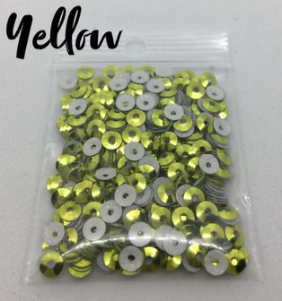 Yellow hotfix pailletten 5mm