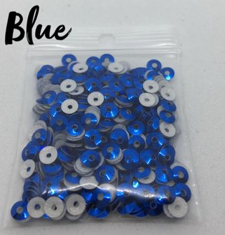 Blue hotfix pailletten 4mm