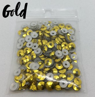 Gold hotfix pailletten 4mm