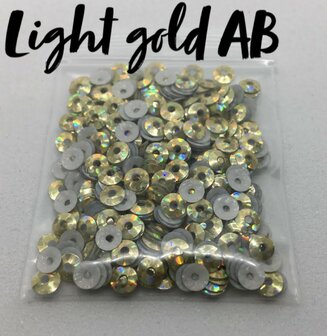 Light gold AB hotfix pailletten 3mm