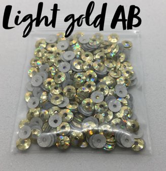 Light gold AB hotfix pailletten 5mm
