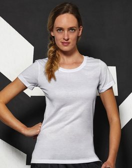 Sublimatie Dames Tshirt wit 100% polyester