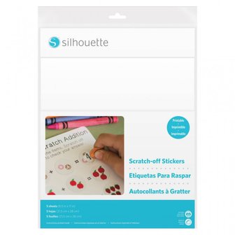 Silhouette Scratch-off Sticker Sheets - Printable white