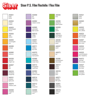Deal Siser flex pakket 50 kleuren 20x25cm