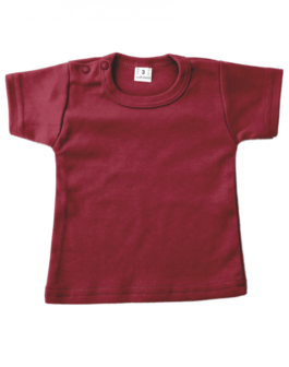 Baby shirts korte mouwen burgundy