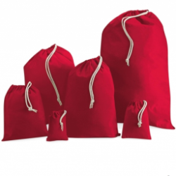 cotton stuff bag red (in 3 maten)