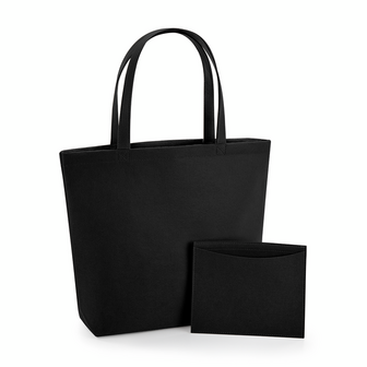 Vilten shopper zwart