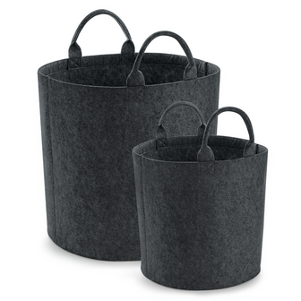 Vilten mand charcoal melange maat S