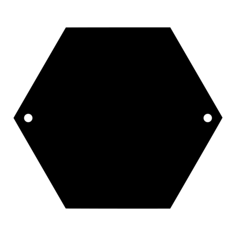 Naambordje hexagon