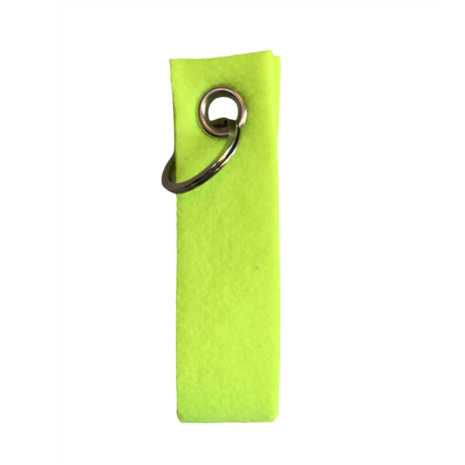 Vilten sleutelhanger neon geel