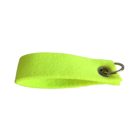 Vilten sleutelhanger neon geel